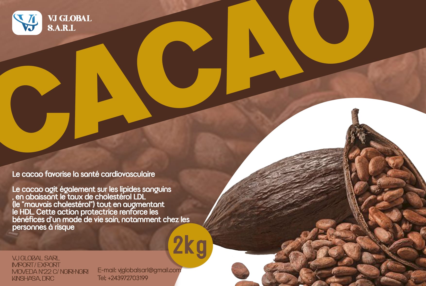 Cacao — etiketa 2kg